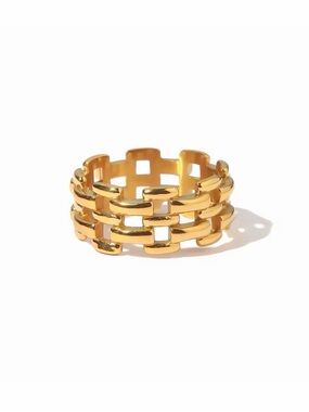 SIZE 7.5 | 18K Gold Plated Watch Band Ring